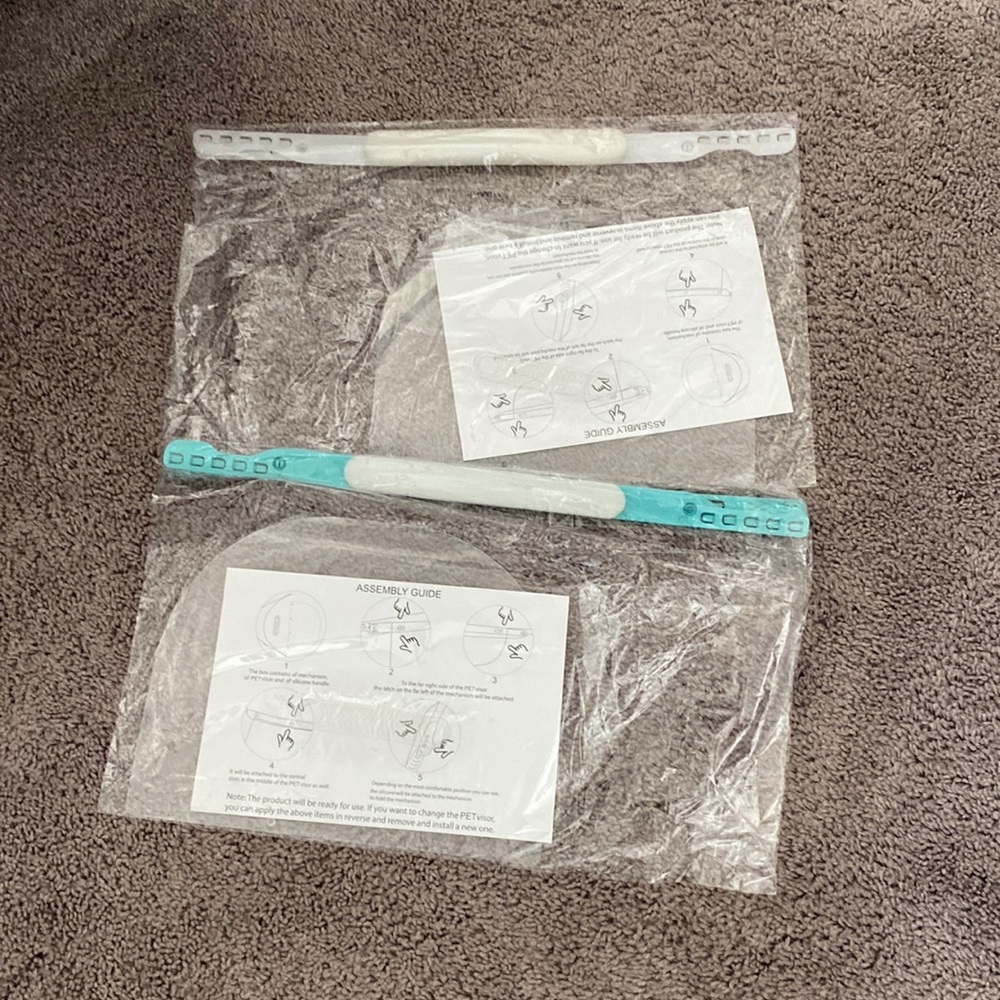 2 NEW NEVER USED FACE SHIELDS